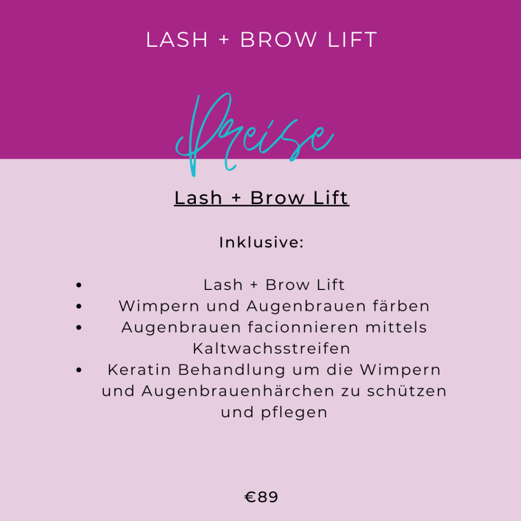 Preis Lash und Brow Lift