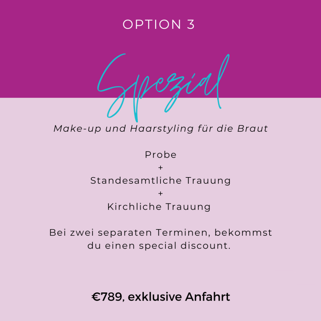 Preis für das Spezial Paket für Bräute